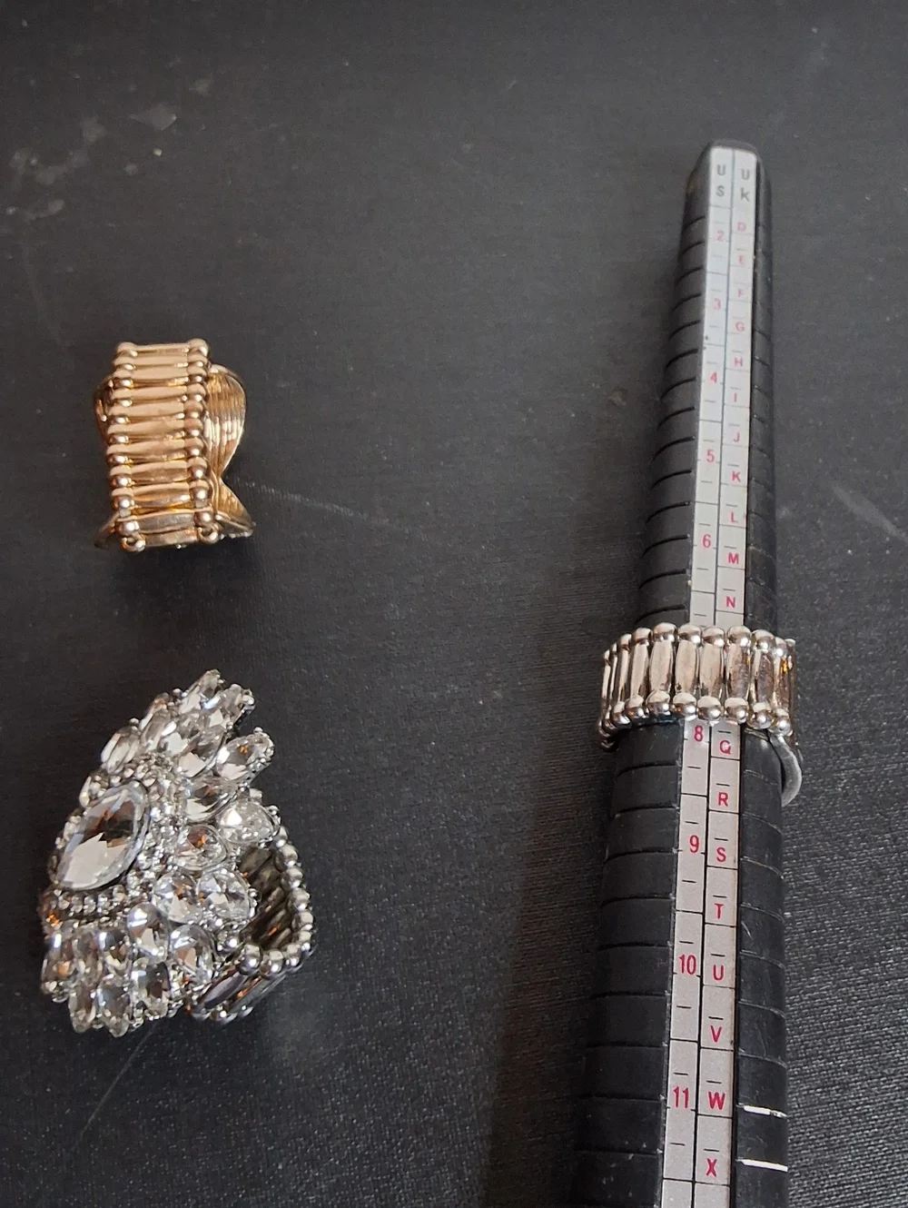 Sparkly Rhinestone Crystal Stretch Ring Bundle Statement Jewelryk